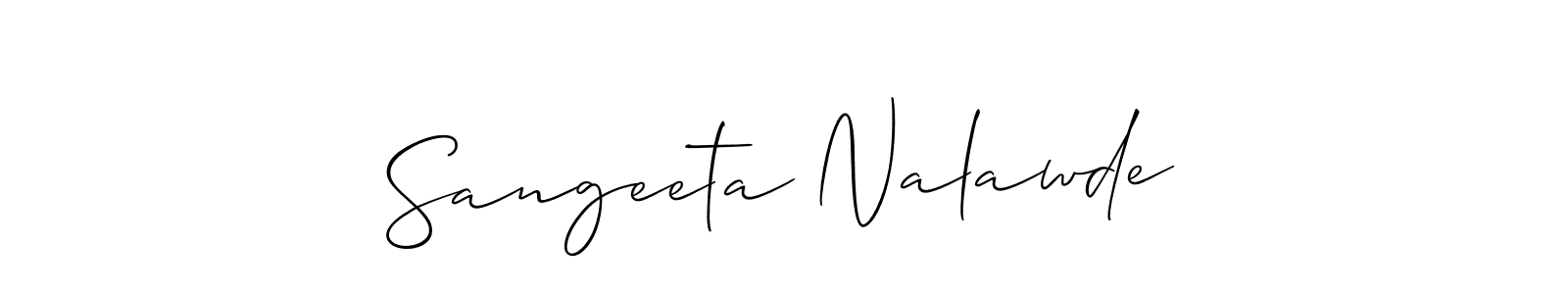 It looks lik you need a new signature style for name Sangeeta Nalawde. Design unique handwritten (Allison_Script) signature with our free signature maker in just a few clicks. Sangeeta Nalawde signature style 2 images and pictures png