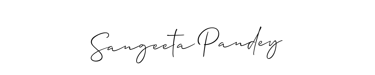 Also You can easily find your signature by using the search form. We will create Sangeeta Pandey name handwritten signature images for you free of cost using Allison_Script sign style. Sangeeta Pandey signature style 2 images and pictures png