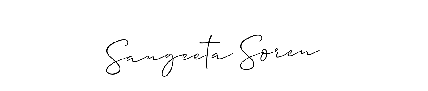 See photos of Sangeeta Soren official signature by Spectra . Check more albums & portfolios. Read reviews & check more about Allison_Script font. Sangeeta Soren signature style 2 images and pictures png