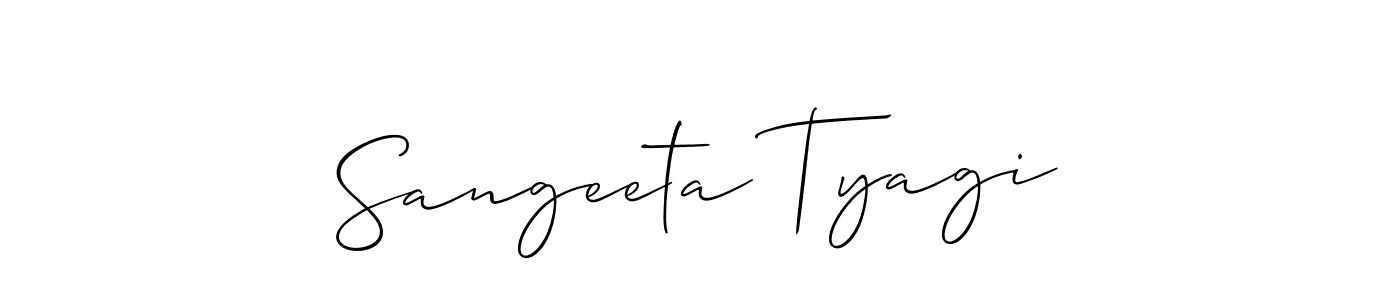 Also we have Sangeeta Tyagi name is the best signature style. Create professional handwritten signature collection using Allison_Script autograph style. Sangeeta Tyagi signature style 2 images and pictures png