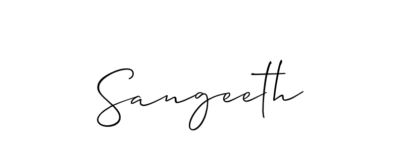 Also we have Sangeeth name is the best signature style. Create professional handwritten signature collection using Allison_Script autograph style. Sangeeth signature style 2 images and pictures png