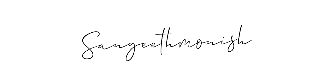 You can use this online signature creator to create a handwritten signature for the name Sangeethmonish. This is the best online autograph maker. Sangeethmonish signature style 2 images and pictures png