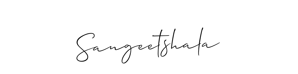 Use a signature maker to create a handwritten signature online. With this signature software, you can design (Allison_Script) your own signature for name Sangeetshala. Sangeetshala signature style 2 images and pictures png