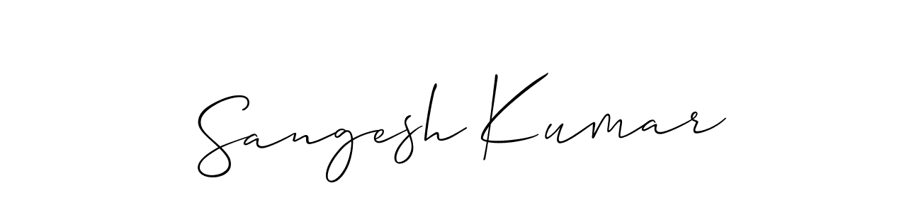 How to make Sangesh Kumar name signature. Use Allison_Script style for creating short signs online. This is the latest handwritten sign. Sangesh Kumar signature style 2 images and pictures png