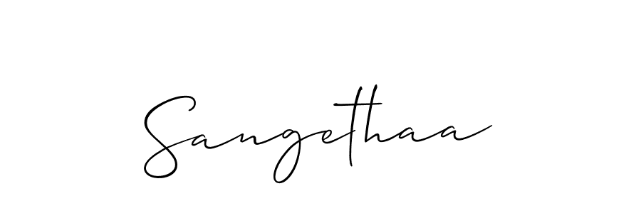 How to make Sangethaa signature? Allison_Script is a professional autograph style. Create handwritten signature for Sangethaa name. Sangethaa signature style 2 images and pictures png
