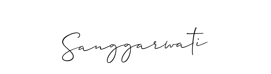 It looks lik you need a new signature style for name Sanggarwati. Design unique handwritten (Allison_Script) signature with our free signature maker in just a few clicks. Sanggarwati signature style 2 images and pictures png