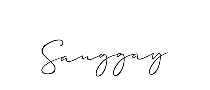 Use a signature maker to create a handwritten signature online. With this signature software, you can design (Allison_Script) your own signature for name Sanggay. Sanggay signature style 2 images and pictures png