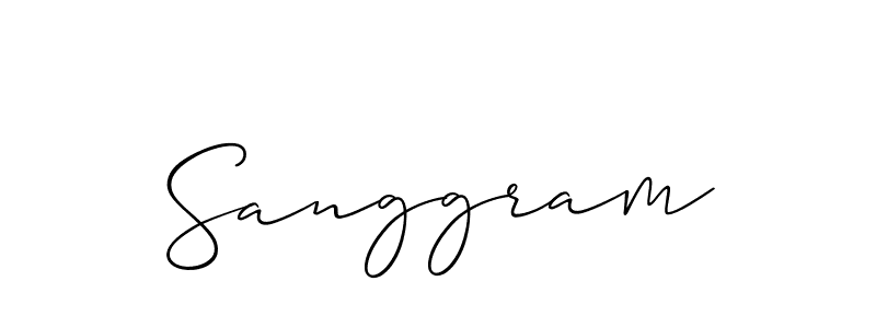 How to make Sanggram signature? Allison_Script is a professional autograph style. Create handwritten signature for Sanggram name. Sanggram signature style 2 images and pictures png