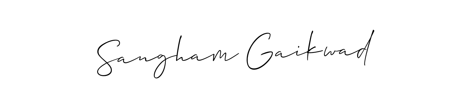 See photos of Sangham Gaikwad official signature by Spectra . Check more albums & portfolios. Read reviews & check more about Allison_Script font. Sangham Gaikwad signature style 2 images and pictures png