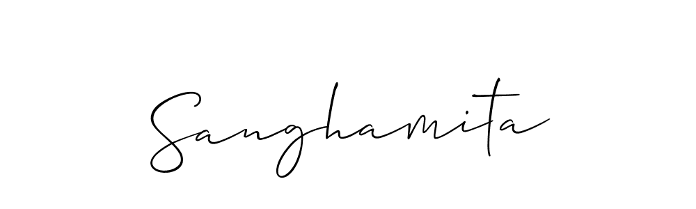 How to make Sanghamita name signature. Use Allison_Script style for creating short signs online. This is the latest handwritten sign. Sanghamita signature style 2 images and pictures png