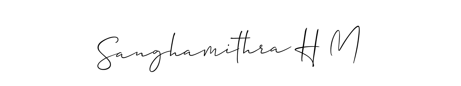 Use a signature maker to create a handwritten signature online. With this signature software, you can design (Allison_Script) your own signature for name Sanghamithra H M. Sanghamithra H M signature style 2 images and pictures png