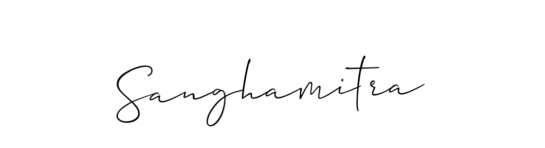 Create a beautiful signature design for name Sanghamitra. With this signature (Allison_Script) fonts, you can make a handwritten signature for free. Sanghamitra signature style 2 images and pictures png