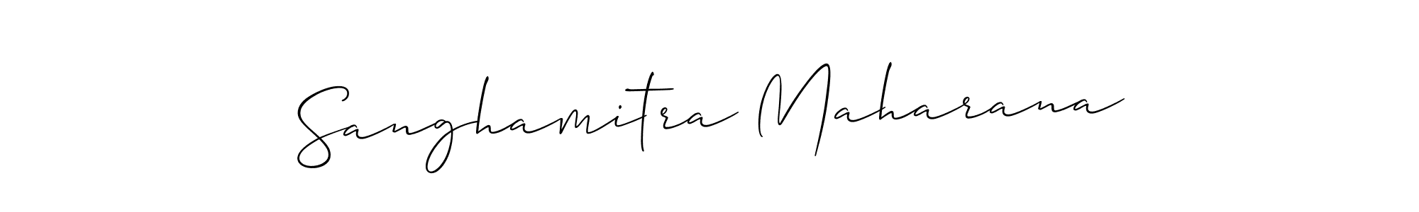 Create a beautiful signature design for name Sanghamitra Maharana. With this signature (Allison_Script) fonts, you can make a handwritten signature for free. Sanghamitra Maharana signature style 2 images and pictures png