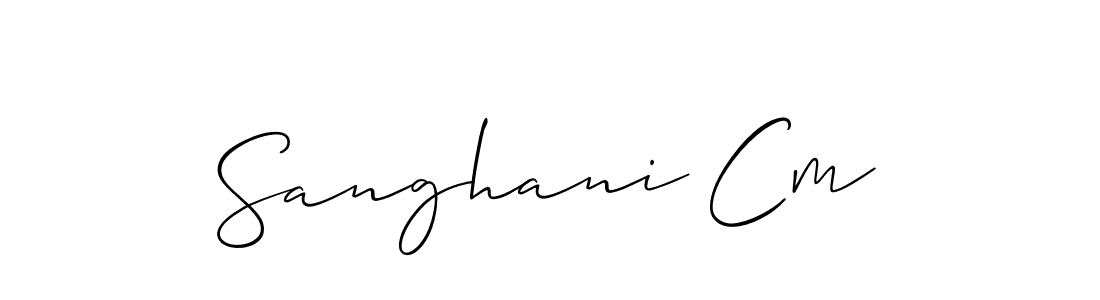 It looks lik you need a new signature style for name Sanghani Cm. Design unique handwritten (Allison_Script) signature with our free signature maker in just a few clicks. Sanghani Cm signature style 2 images and pictures png