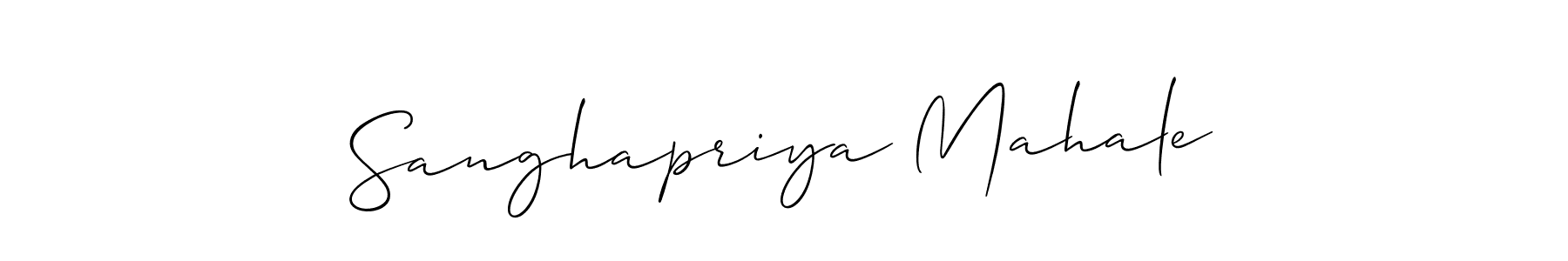 Sanghapriya Mahale stylish signature style. Best Handwritten Sign (Allison_Script) for my name. Handwritten Signature Collection Ideas for my name Sanghapriya Mahale. Sanghapriya Mahale signature style 2 images and pictures png