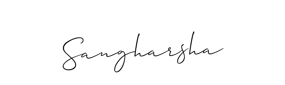 if you are searching for the best signature style for your name Sangharsha. so please give up your signature search. here we have designed multiple signature styles  using Allison_Script. Sangharsha signature style 2 images and pictures png