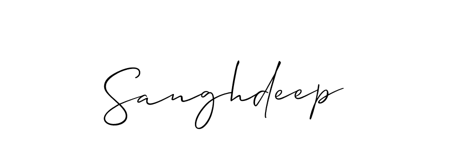 Use a signature maker to create a handwritten signature online. With this signature software, you can design (Allison_Script) your own signature for name Sanghdeep. Sanghdeep signature style 2 images and pictures png