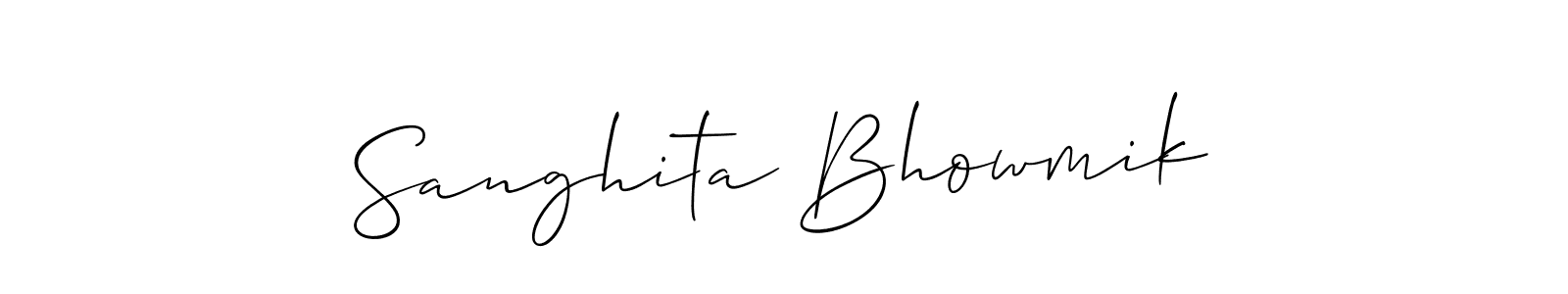 Allison_Script is a professional signature style that is perfect for those who want to add a touch of class to their signature. It is also a great choice for those who want to make their signature more unique. Get Sanghita Bhowmik name to fancy signature for free. Sanghita Bhowmik signature style 2 images and pictures png