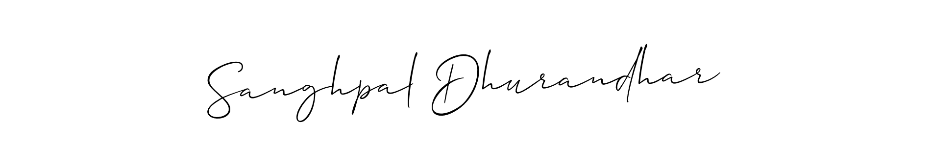 How to make Sanghpal Dhurandhar name signature. Use Allison_Script style for creating short signs online. This is the latest handwritten sign. Sanghpal Dhurandhar signature style 2 images and pictures png