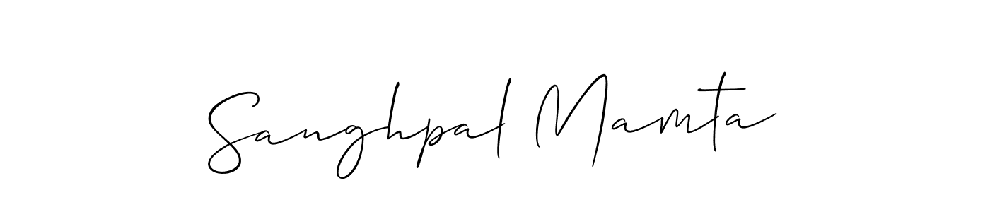 How to make Sanghpal Mamta name signature. Use Allison_Script style for creating short signs online. This is the latest handwritten sign. Sanghpal Mamta signature style 2 images and pictures png