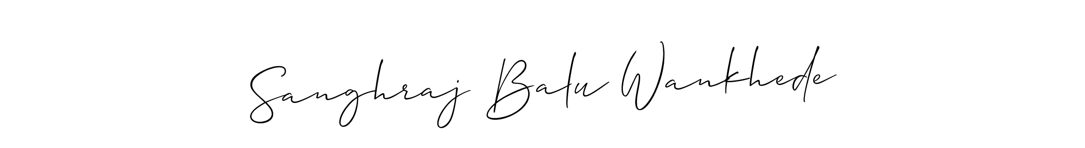 Make a beautiful signature design for name Sanghraj Balu Wankhede. With this signature (Allison_Script) style, you can create a handwritten signature for free. Sanghraj Balu Wankhede signature style 2 images and pictures png
