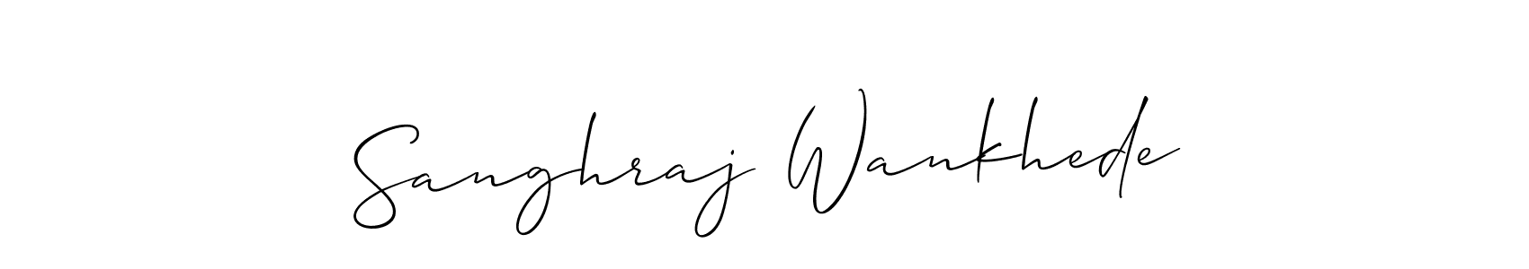 Also You can easily find your signature by using the search form. We will create Sanghraj Wankhede name handwritten signature images for you free of cost using Allison_Script sign style. Sanghraj Wankhede signature style 2 images and pictures png