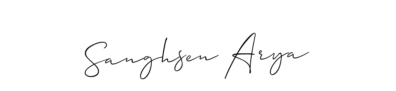 Also we have Sanghsen Arya name is the best signature style. Create professional handwritten signature collection using Allison_Script autograph style. Sanghsen Arya signature style 2 images and pictures png