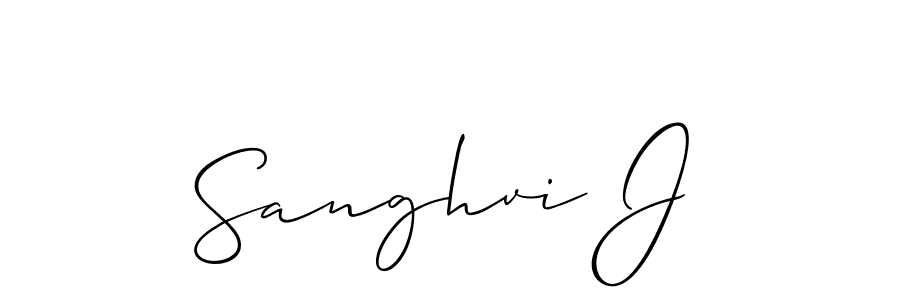 if you are searching for the best signature style for your name Sanghvi J. so please give up your signature search. here we have designed multiple signature styles  using Allison_Script. Sanghvi J signature style 2 images and pictures png