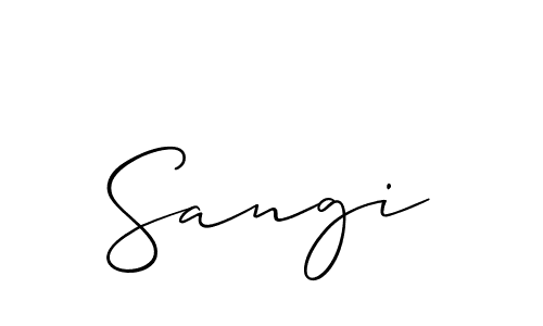 Use a signature maker to create a handwritten signature online. With this signature software, you can design (Allison_Script) your own signature for name Sangi. Sangi signature style 2 images and pictures png