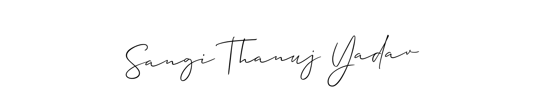 How to Draw Sangi Thanuj Yadav signature style? Allison_Script is a latest design signature styles for name Sangi Thanuj Yadav. Sangi Thanuj Yadav signature style 2 images and pictures png
