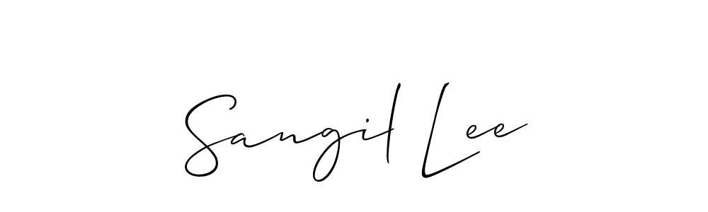 if you are searching for the best signature style for your name Sangil Lee. so please give up your signature search. here we have designed multiple signature styles  using Allison_Script. Sangil Lee signature style 2 images and pictures png