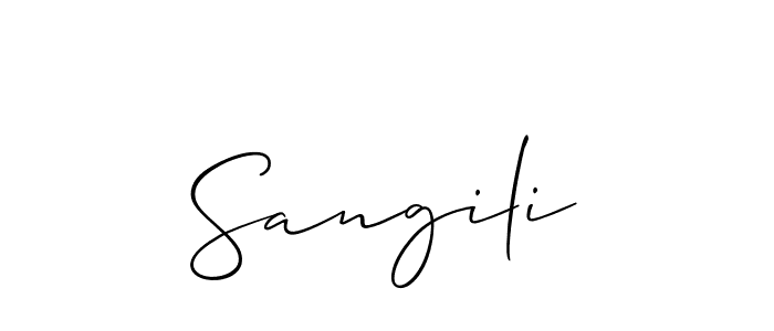 if you are searching for the best signature style for your name Sangili. so please give up your signature search. here we have designed multiple signature styles  using Allison_Script. Sangili signature style 2 images and pictures png