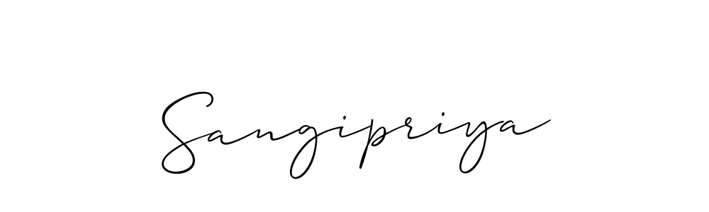 Make a short Sangipriya signature style. Manage your documents anywhere anytime using Allison_Script. Create and add eSignatures, submit forms, share and send files easily. Sangipriya signature style 2 images and pictures png