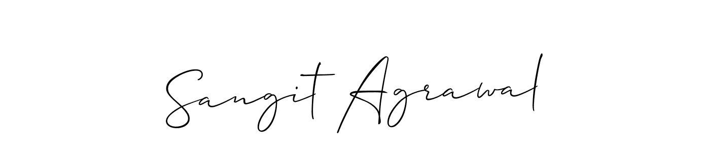 Create a beautiful signature design for name Sangit Agrawal. With this signature (Allison_Script) fonts, you can make a handwritten signature for free. Sangit Agrawal signature style 2 images and pictures png