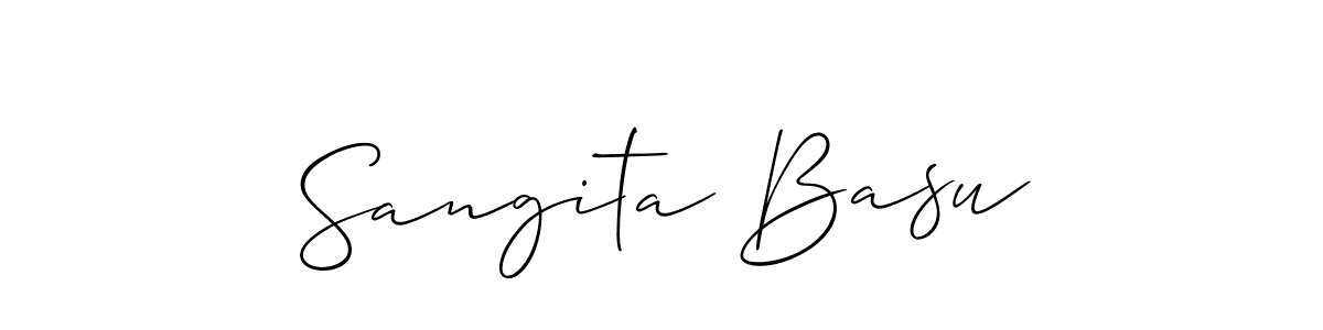 if you are searching for the best signature style for your name Sangita Basu. so please give up your signature search. here we have designed multiple signature styles  using Allison_Script. Sangita Basu signature style 2 images and pictures png