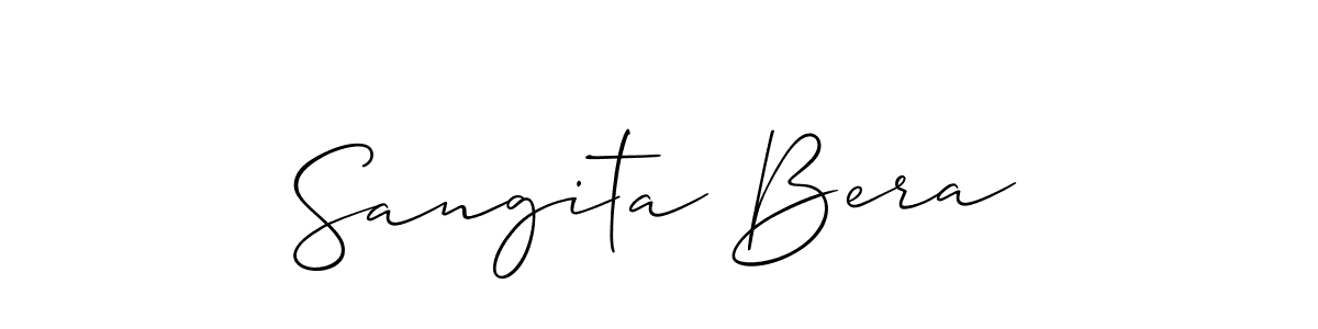 Sangita Bera stylish signature style. Best Handwritten Sign (Allison_Script) for my name. Handwritten Signature Collection Ideas for my name Sangita Bera. Sangita Bera signature style 2 images and pictures png