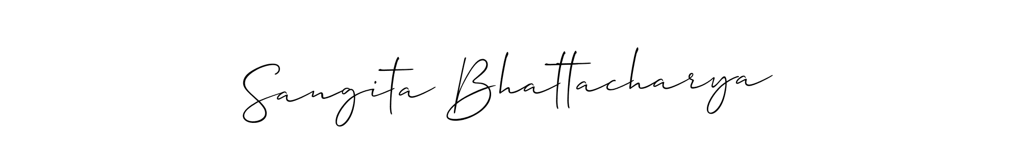 Similarly Allison_Script is the best handwritten signature design. Signature creator online .You can use it as an online autograph creator for name Sangita Bhattacharya. Sangita Bhattacharya signature style 2 images and pictures png