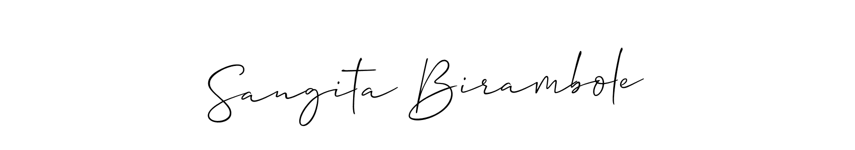 How to make Sangita Birambole name signature. Use Allison_Script style for creating short signs online. This is the latest handwritten sign. Sangita Birambole signature style 2 images and pictures png