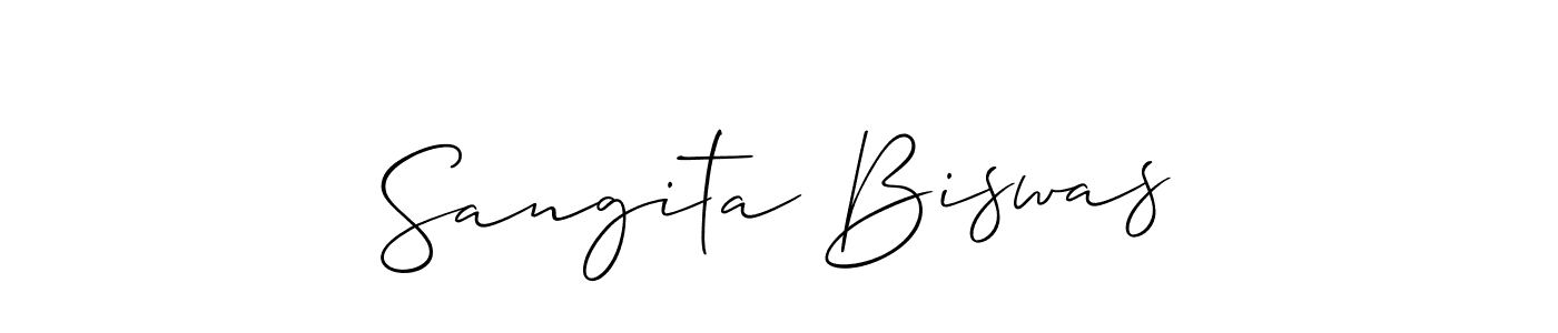 How to make Sangita Biswas name signature. Use Allison_Script style for creating short signs online. This is the latest handwritten sign. Sangita Biswas signature style 2 images and pictures png