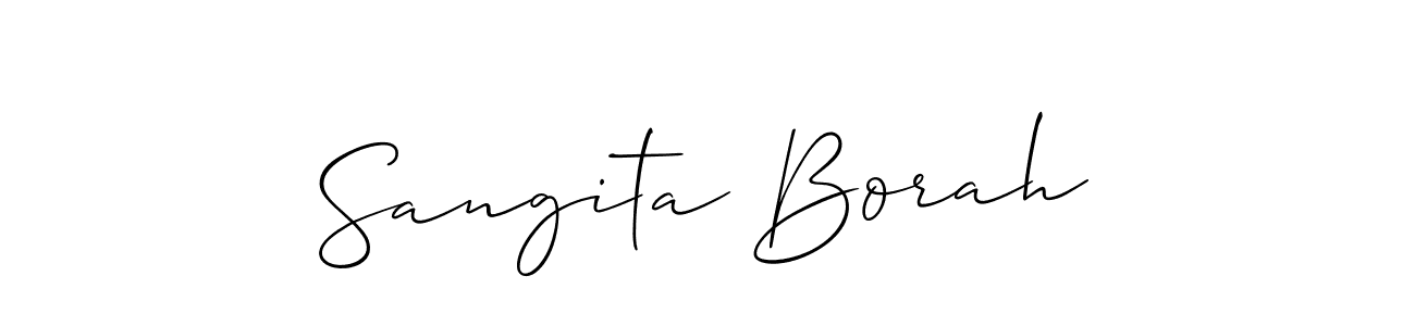 How to make Sangita Borah signature? Allison_Script is a professional autograph style. Create handwritten signature for Sangita Borah name. Sangita Borah signature style 2 images and pictures png