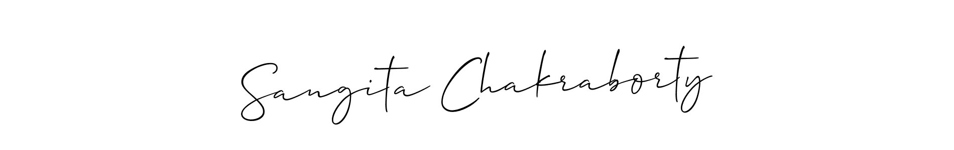 How to make Sangita Chakraborty name signature. Use Allison_Script style for creating short signs online. This is the latest handwritten sign. Sangita Chakraborty signature style 2 images and pictures png