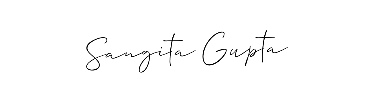 The best way (Allison_Script) to make a short signature is to pick only two or three words in your name. The name Sangita Gupta include a total of six letters. For converting this name. Sangita Gupta signature style 2 images and pictures png