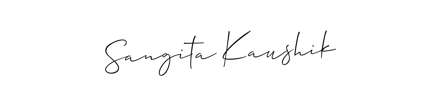 How to make Sangita Kaushik signature? Allison_Script is a professional autograph style. Create handwritten signature for Sangita Kaushik name. Sangita Kaushik signature style 2 images and pictures png