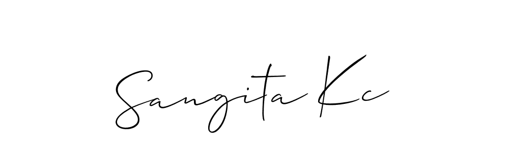 Also You can easily find your signature by using the search form. We will create Sangita Kc name handwritten signature images for you free of cost using Allison_Script sign style. Sangita Kc signature style 2 images and pictures png