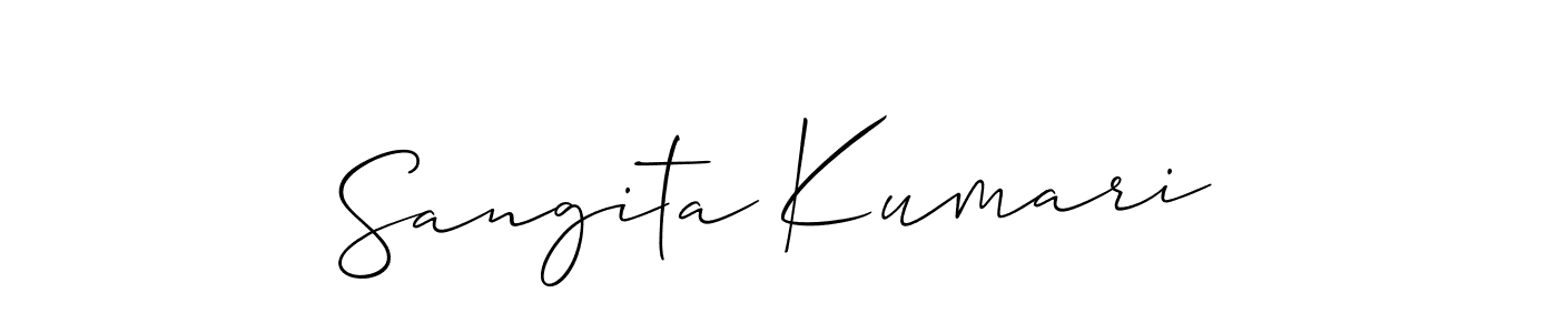 Similarly Allison_Script is the best handwritten signature design. Signature creator online .You can use it as an online autograph creator for name Sangita Kumari. Sangita Kumari signature style 2 images and pictures png