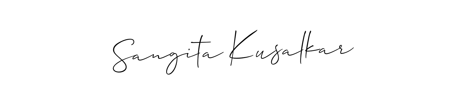 Use a signature maker to create a handwritten signature online. With this signature software, you can design (Allison_Script) your own signature for name Sangita Kusalkar. Sangita Kusalkar signature style 2 images and pictures png