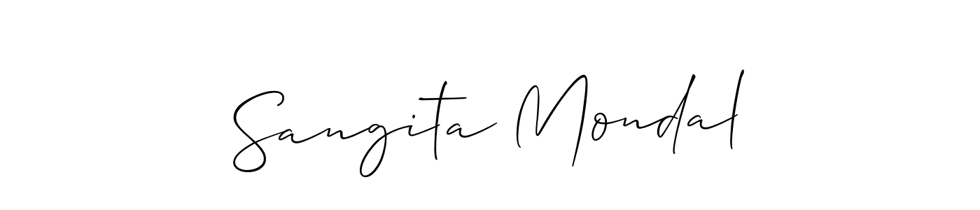 if you are searching for the best signature style for your name Sangita Mondal. so please give up your signature search. here we have designed multiple signature styles  using Allison_Script. Sangita Mondal signature style 2 images and pictures png