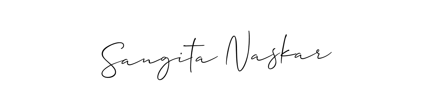 How to make Sangita Naskar name signature. Use Allison_Script style for creating short signs online. This is the latest handwritten sign. Sangita Naskar signature style 2 images and pictures png