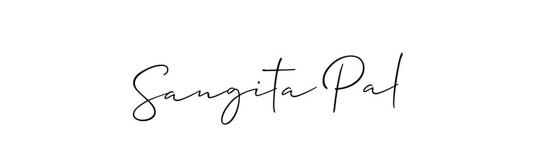 Also You can easily find your signature by using the search form. We will create Sangita Pal name handwritten signature images for you free of cost using Allison_Script sign style. Sangita Pal signature style 2 images and pictures png