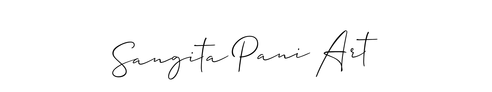 See photos of Sangita Pani Art official signature by Spectra . Check more albums & portfolios. Read reviews & check more about Allison_Script font. Sangita Pani Art signature style 2 images and pictures png